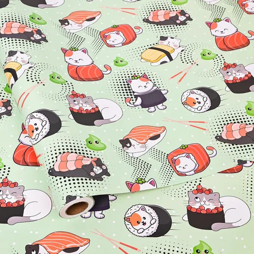 Vista 9 de Dtiafu Rollo de papel de regalo de avión – Envoltura de regalo de aviones vintage con diseño de nube de cielo azul para niños, baby shower