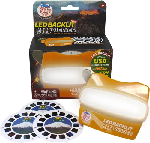 Vista 13 de WARM FUZZY Toys - Visor 3D retroiluminado con LED (Ártico), nuevo visor de diapositivas recargable USB-C 2025 para niños y adultos, incluye 3