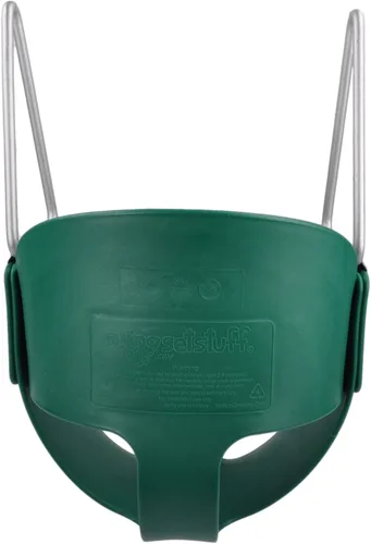 Vista 3 de Juego de cubeta completa para columpio (Verde) con respaldo, solo asiento, con Logo calcomanía de SSS.