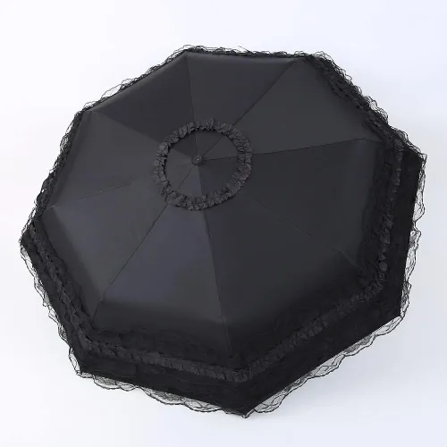 Vista 3 de Ruotong Unique - Sombrilla plegable de viaje con cierre automático y apertura automática resistente a los rayos UV sombrilla de encaje de princesa