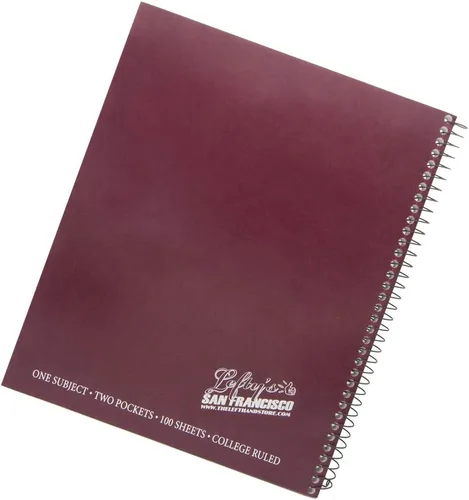 Vista 3 de Cuaderno espiral con rayas universitarias con logotipo zurdo, paquete de 4