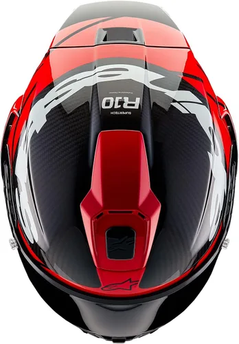 Vista 7 de Alpinestars Casco Supertech R10 Element, de fibra de carbono, diseño aerodinámico de cara completa, ventilación y seguridad, certificado DOT y ECE