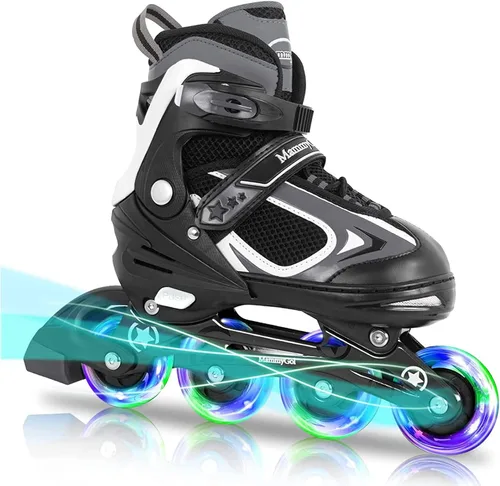 Vista 8 de MammyGol Adjustable Inline Skates for Kids Boys Girls Youth Beginner with Light up Wheels Ages 4-16