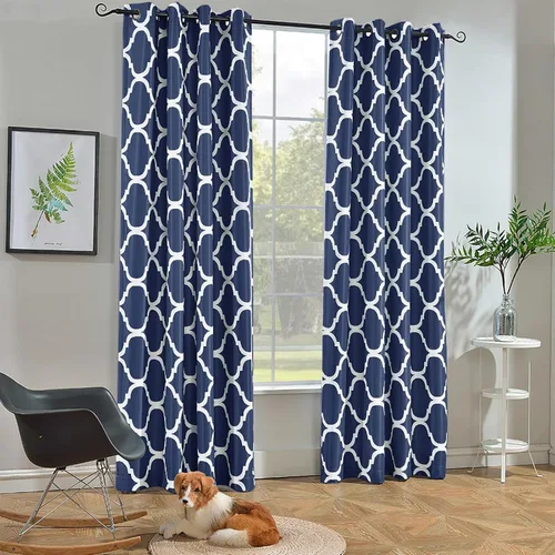 Vista 12 de Melodieux - Cortina opaca con aislamiento térmico y ojales, de estilo marroquí, 100 x 84 pulgadas, color gris (1 panel)