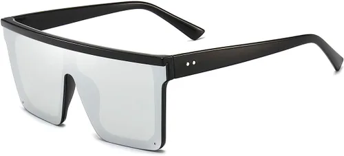 Vista 30 de Dollger - Gafas de sol cuadradas de gran tamaño para mujer y hombre, de moda, armazón negro con parte superior plana