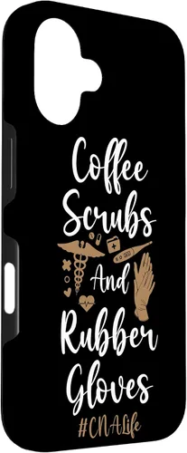 Vista 3 de iPhone 16 CNA Nurse Certified Nursing Assistant Coffee Coffee Scrubs & Case