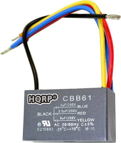 Vista 23 de HQRP Condensador de ventilador de techo CBB61 1uf+2uf de 3 cables listado UL