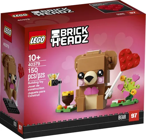 Vista 3 de LEGO BrickHeadz 40379 - Kit de construcción de oso de San Valentín, nuevo 2021 (150 piezas)