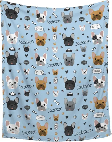 Vista 18 de Manta Personalizada de Huellas de Perro con Foto y Nombre para Amantes de Mascotas, Manta Suave de Franela de Vellón Regalo para Amantes de Perros
