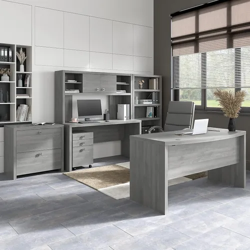 Vista 2 de Bush Business Furniture Echo - Archivador móvil de 3 cajones en gris moderno