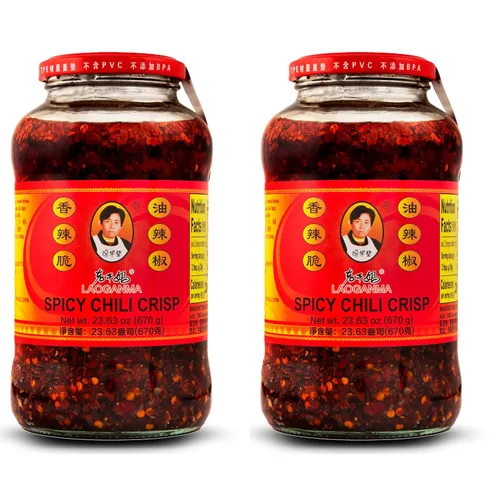 Vista 13 de Lao Gan Ma Chili Frito en Aceite – 730g (25.75 oz) Auténtico Chile Crujiente Chino Condimento Picante y Sabroso para Fideos, Arroz, Salteados