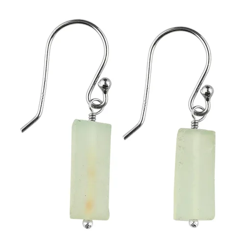 Vista 8 de Aretes de aro de cristal afganita natural Piedras afganas de alto grado Aretes chapados en plata Gota lisa Joyas de piedras preciosas hechas