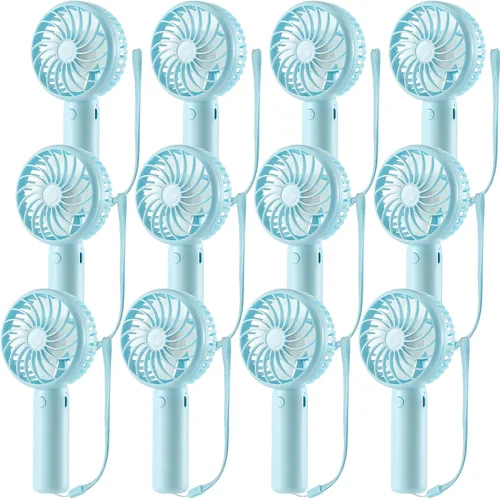 Vista 13 de Tujoe Mini ventilador de mano potente de 3 velocidades, ventilador personal pequeño portátil recargable con base USB para mujeres, maquillaje