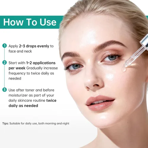 Vista 6 de BOLI Suero de ácido azelaico para cara, esencia equilibrante suavizante con ácido saicílico niacinamida retinol (1.01 fl oz)