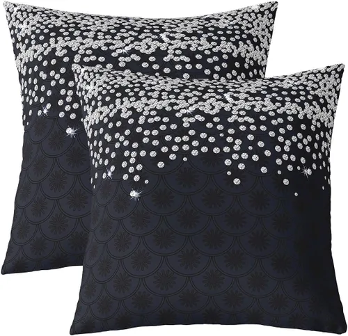 Vista 16 de Feelyou Juego de 2 fundas de almohada geométricas reversibles, color amarillo, gris, negro, geométrico, decoración del hogar, fundas de cojín