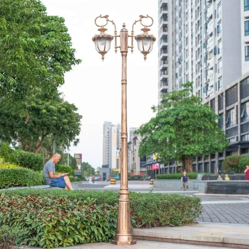 Vista 5 de Vintage 1.85m2.1m2.35m2.65m2.95m3.2m Decking Patio Post Lighting Highlight Outdoor Waterproof Courtyard Lamp Anti-Rust Die-cast Aluminum Post Pole