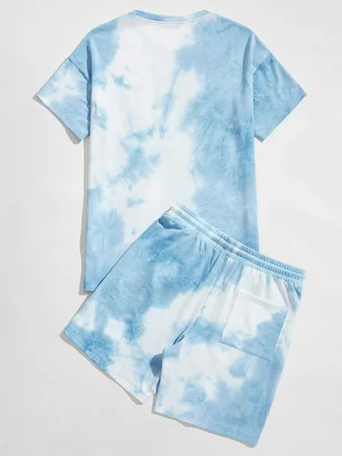 Vista 2 de Romwe Conjunto de pantalones cortos para correr de verano para hombre, 2 piezas