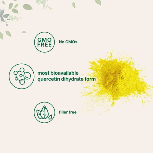 Vista 3 de Polvo de dihidrato de quercetina pura, quercetina 500 mg por porción, 3.53 oz, grado más biodisponible y sin relleno, potente antioxidante que apoya