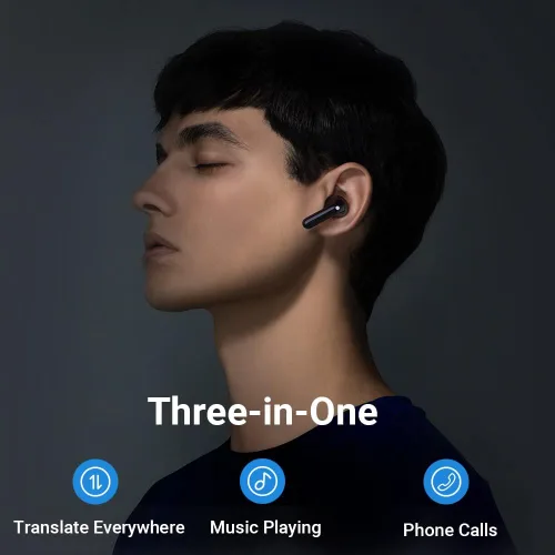Vista 3 de Auriculares Traductor de Idiomas Timekettle M3, Dispositivo Traductor Bidireccional con APP para 40 Idiomas y 13 Paquetes de Traducción sin Negro