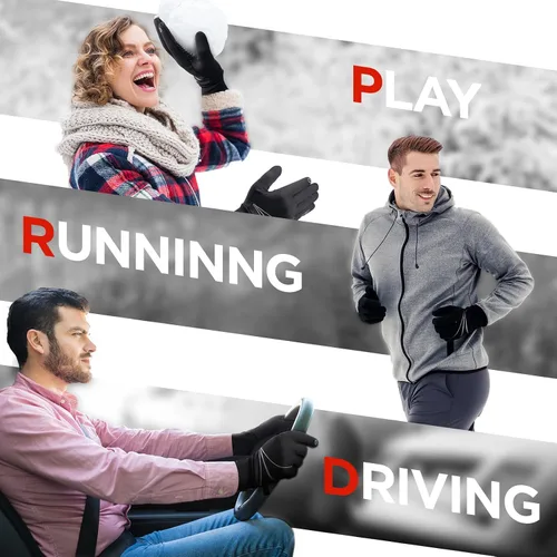 Vista 7 de Guantes térmicos para hombres y mujeres, guantes de invierno resistentes al viento antideslizantes para pantalla táctil, guantes de correr