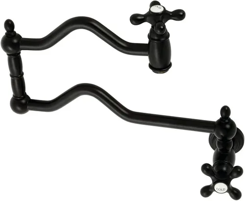 Vista 4 de Kingston Brass KS2107AX Heritage - Llenador de pared para maceta, latón cepillado Cromo pulido
