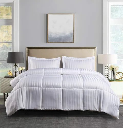 Vista 14 de Blue Ridge Home Fashions Kathy Ireland-Essentials - Juego de edredón reversible de 3 piezas de microfibra con diseño de damasco, color chocolate
