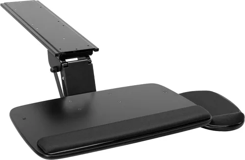 Vista 9 de Mount-It! Bandeja para teclado debajo del escritorio de movimiento completo con soporte para muñeca Plataforma de teclado deslizable ergonómica