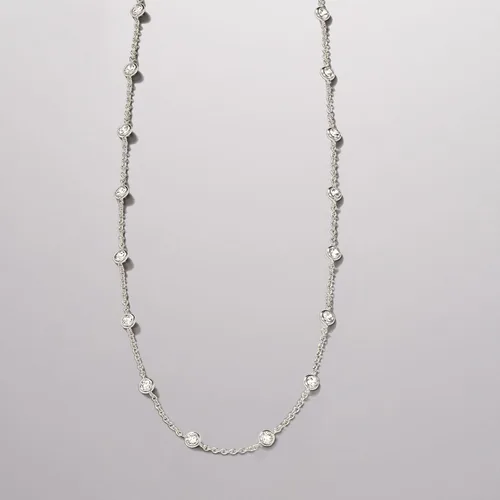 Vista 3 de Ross-Simons 4.50 ct. t.w. CZ Station Necklace