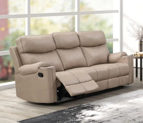 Vista 11 de Betsy Furniture 8007 - Juego de sofá reclinable de microfibra para sala de estar (Gris, Sofá + Sillón reclinable)