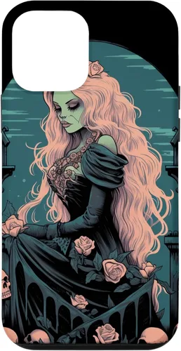Vista 16 de Funda para iPhone 16 Gothic Girl Pastel Goth Wiccan Pagan Anime Nu Goth Grunge