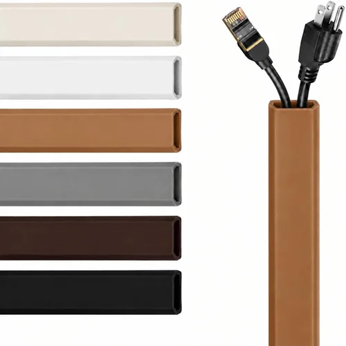 Vista 10 de RUBBER BOND Ocultador de cable de TV, cubierta de cable de pared, autoadhesivo, 6 pies, color blanco