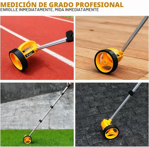 Vista 4 de DEKOPRO Rueda de medición, mide hasta 99,999 pies, rueda compacta con bolsa de transporte, 4 pulgadas