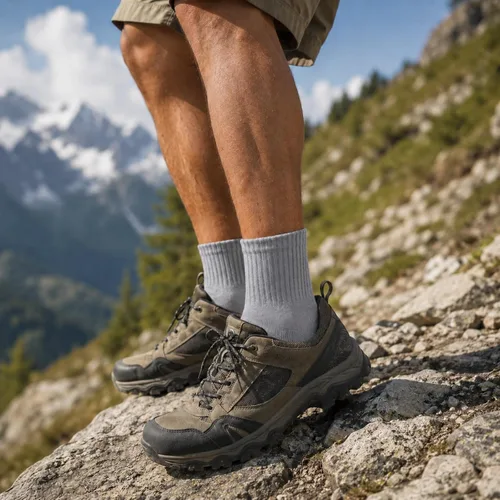 Vista 3 de WANDER Merino Wool Quarter Light Hiking Socks 3 Pairs Cushion Odor Control Dark Green* 3 Pairs