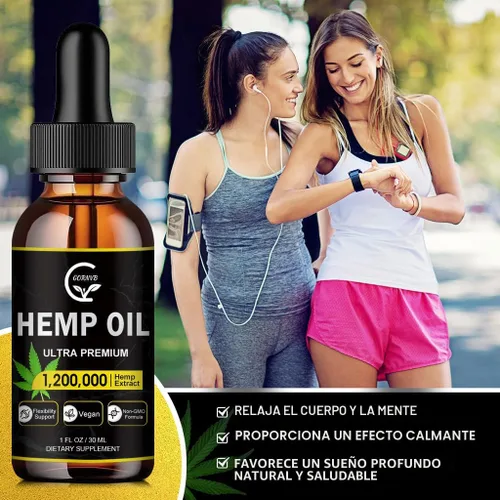 Vista 5 de Paquete de 2 aceites de cáñamo de alta potencia - Fuerza máxima, apoyo al sistema inmunológico, enfoque calmante, relajación, estado de ánimo