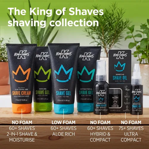 Vista 7 de King of Shaves Gel de afeitado refrescante para hombres, gel de afeitar transparente de baja espuma para pieles sensibles, moldeo de barba