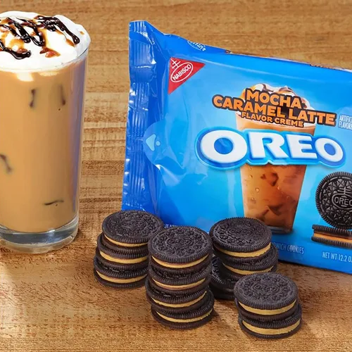 Vista 3 de OREO Doble Stuf Mocha Latte Galletas, paquete de 12.2 onzas