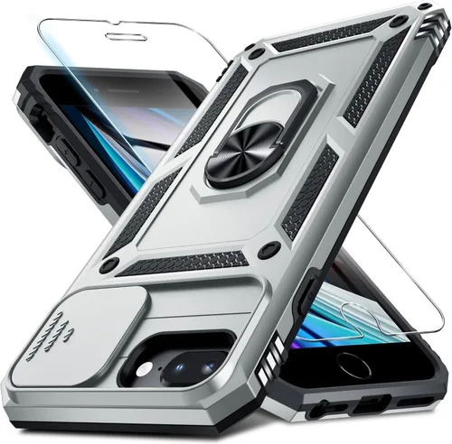 Vista 63 de Janmitta Funda para iPhone 8 Plus/7 Plus/6 Plus, Cubierta de Teléfono con Cubierta Deslizante Integrada para Lente de Cámara + Protector