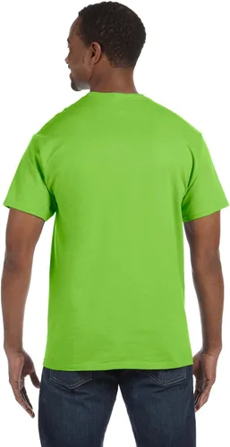 Vista 3 de Gildan Camiseta de algodón pesado para hombre, color negro, pequeño (paquete de 6), Lima