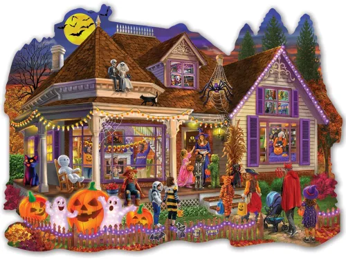 Vista 2 de Bits and Pieces Jigsaw Puzzles for Adults 750 Pieces - Happy Halloween