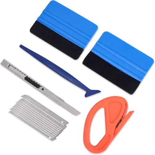 Vista 11 de Gomake Kit de herramientas de envoltura de vinilo, kit de envoltura de Azul