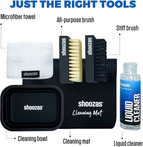 Vista 5 de Shoozas Kit de limpieza de zapatos: sin desorden, potentes y delicados, secado rápido, no tóxico, seguro en todos los materiales.