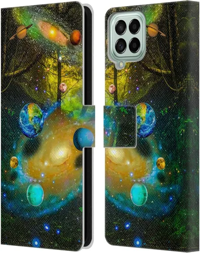 Vista 11 de Head Case Designs Officially Licensed Dave Loblaw Boy Painting Moon Clouds Sci-Fi and Surreal Leather Wallet Case Compatible with Samsung Galaxy M53