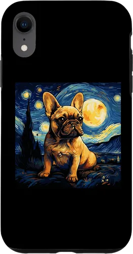 Vista 23 de Funda para iPhone 14 Pro Max Van Gogh Dog Bulldog francés