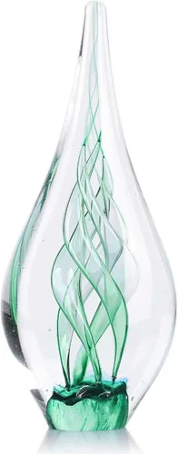 Vista 12 de Escultura de vidrio soplado a mano, decoración única de estilo mediterráneo, figura de vidrio con acabado similar al cristal, pisapapeles