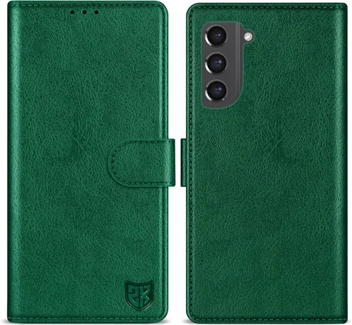 Vista 14 de ZZXX Funda tipo cartera para Samsung Galaxy S21 FE con bloqueo RFID, ranura para tarjetas, función atril, cierre magnético, funda protectora