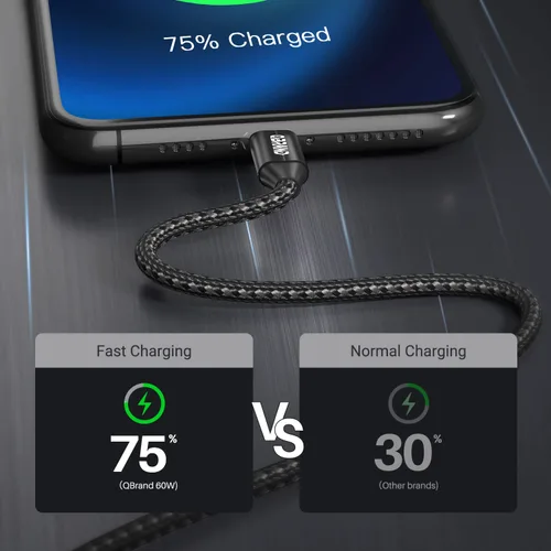 Vista 2 de Paquete de 3 cables USB C a USB C [1 pies+3 pies + 6 pies] 60 W 5A Cable de carga de nailon trenzado tipo C cable de carga rápida para iPhone