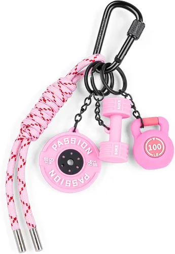Vista 10 de Llavero de Mancuerna y Pesas, Adornos para Bolso o Cartera, Regalo para Mujeres y Hombres Fitness, Lindos Accesorios Mini para Llaves de Coche