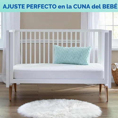 Vista 3 de Sealy Posture Perfect - Colchón impermeable de 2 etapas para cuna y colchón para cama de bebé, espuma viscoelástica híbrida y 150 bobinas de alta