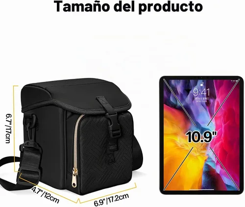 Vista 6 de Camera Sling Bag Compatible with Polaroid Now 2nd/3rd Instant Camera Negro
