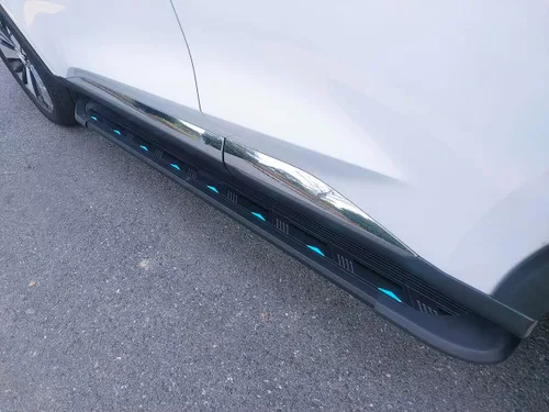 Vista 8 de Estribos para Nissan Rogue X-Trail 2014-2020 doble cabina carriles laterales barras Nerf (con soportes)